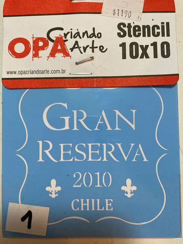 STENCIL CUADRADO 10X10 OPA GRAN RESERVA