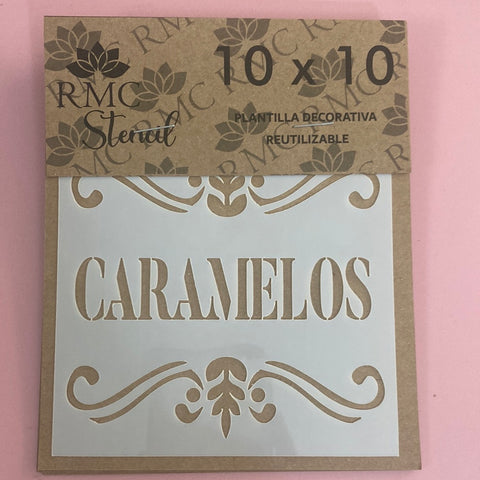 STENCIL CUADRADO 10X10 RMC CARAMELOS