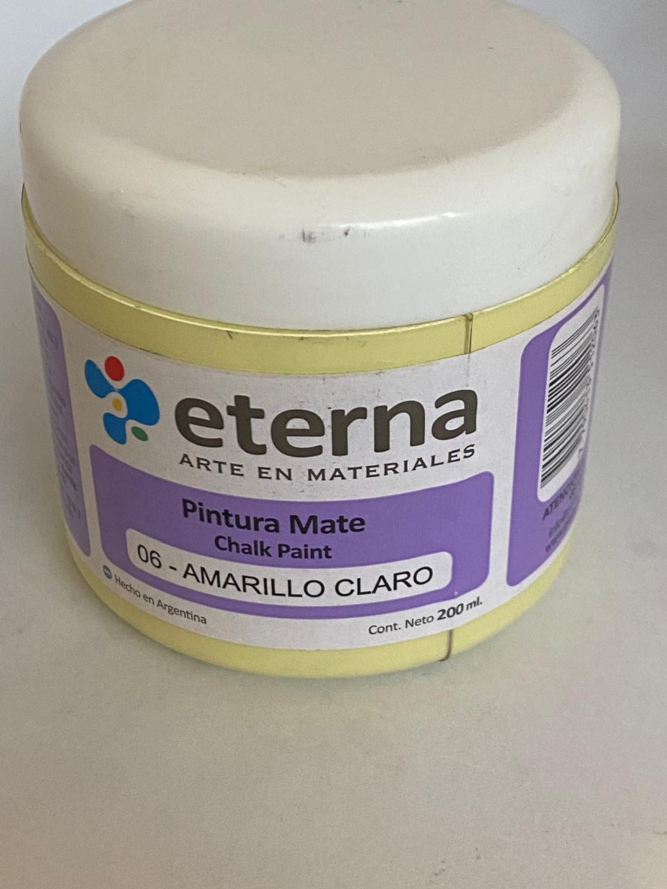 Pintura Mate Chalk paint  ETERNA 200 ML AMARILLO CLARO