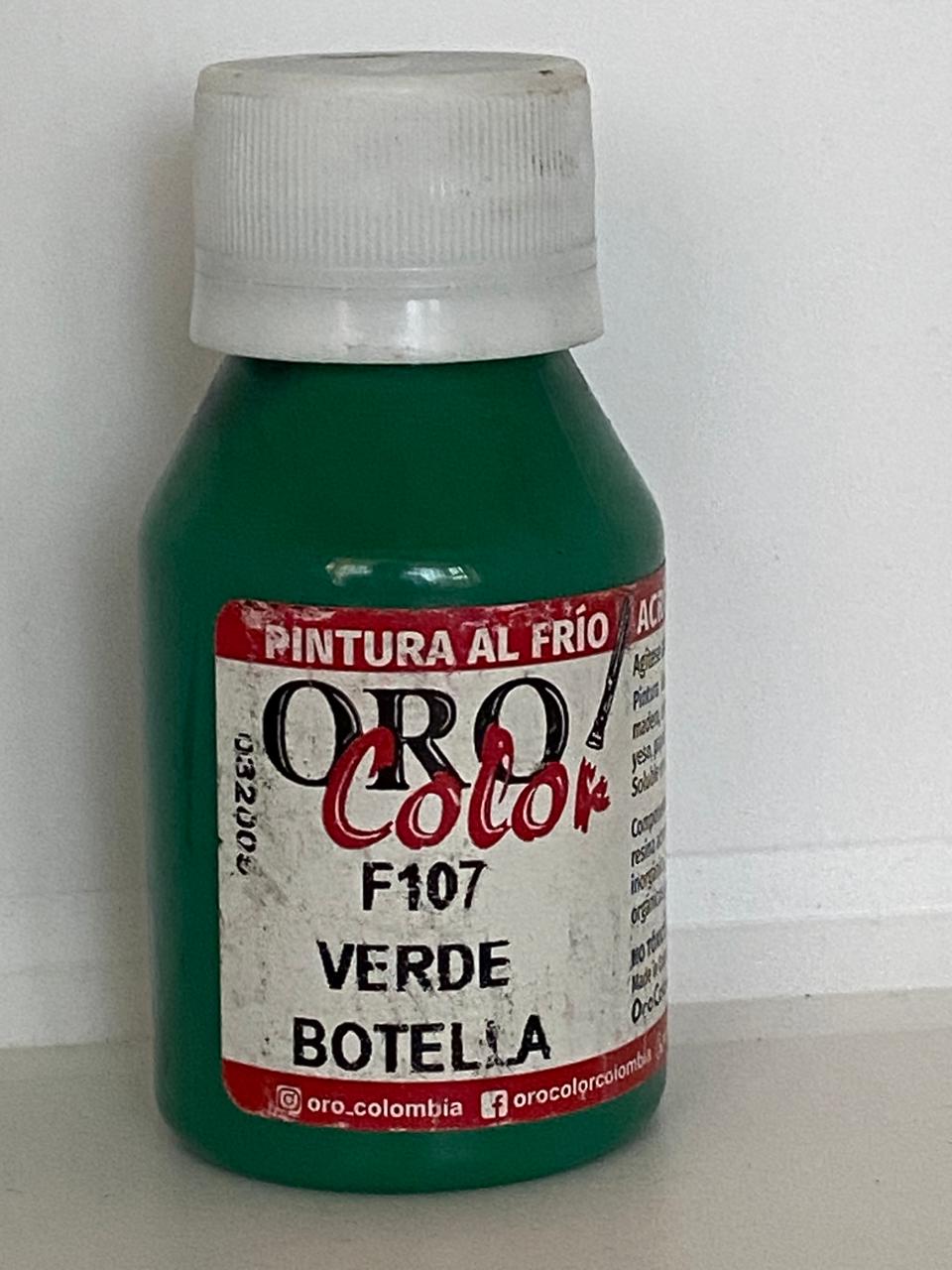 PINTURA ACRÍLICA ORO COLOR 60 CC 107 VERDE BOTELLA