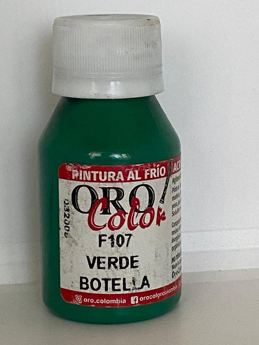 PINTURA ACRÍLICA ORO COLOR 60 CC 107 VERDE BOTELLA