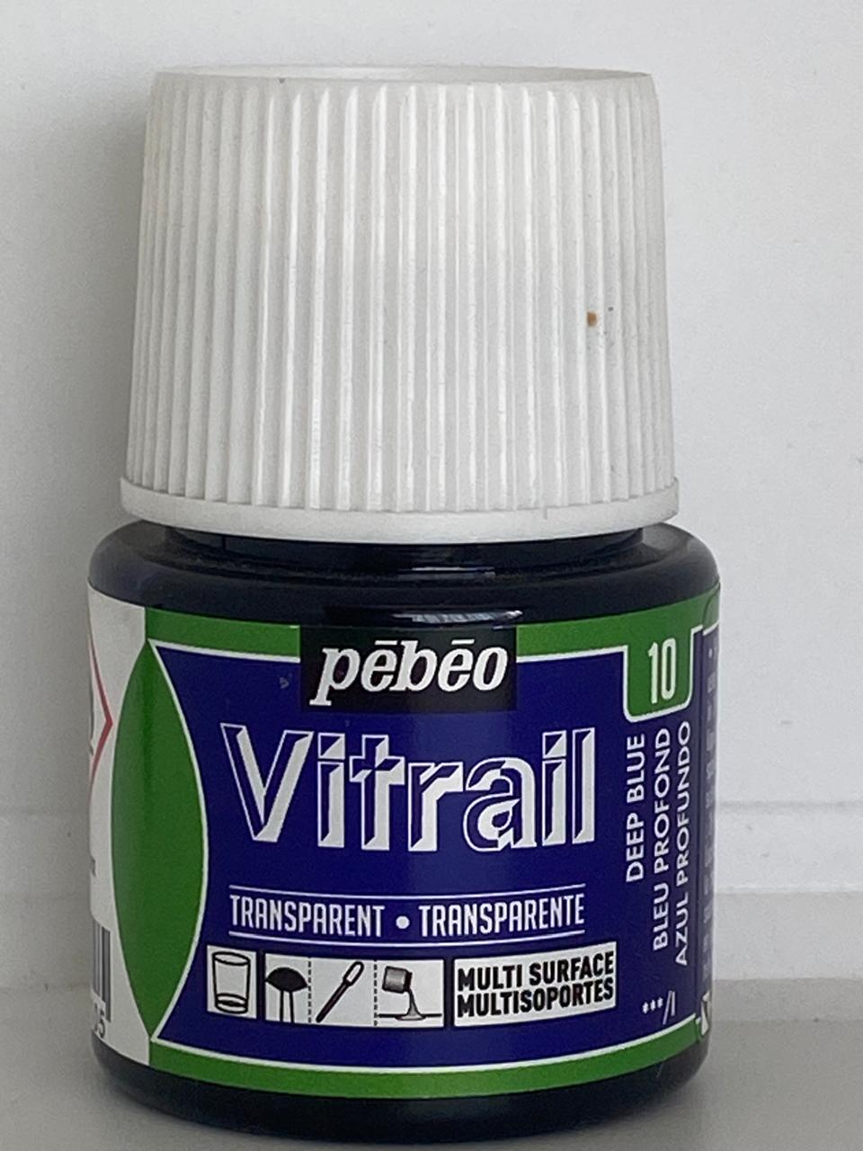 PINTURA VITRAL PEBEO 47ML 10 AZUL PROFUNDO