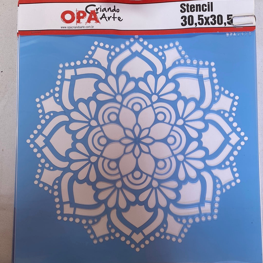 STENCIL 30,5X30,5 OPA MANDALA FLOR RENDA 2473