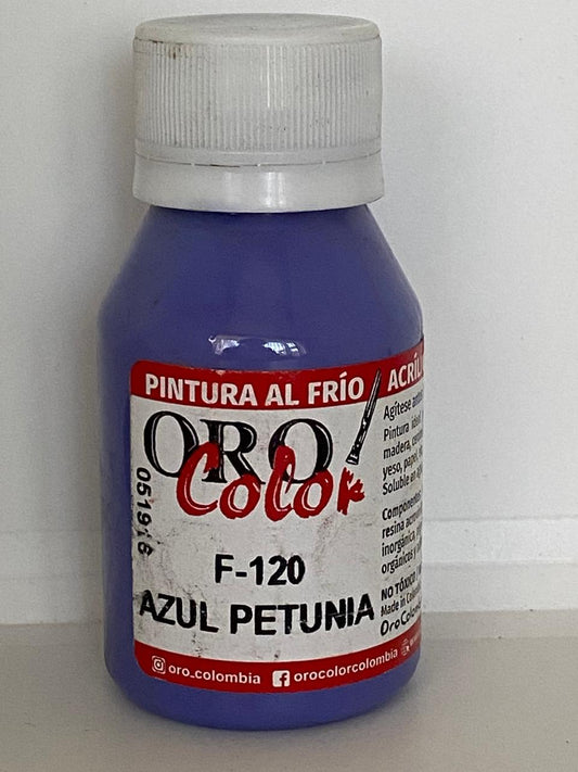 PINTURA ACRÍLICA ORO COLOR 60 CC 120 AZUL PETUNIA