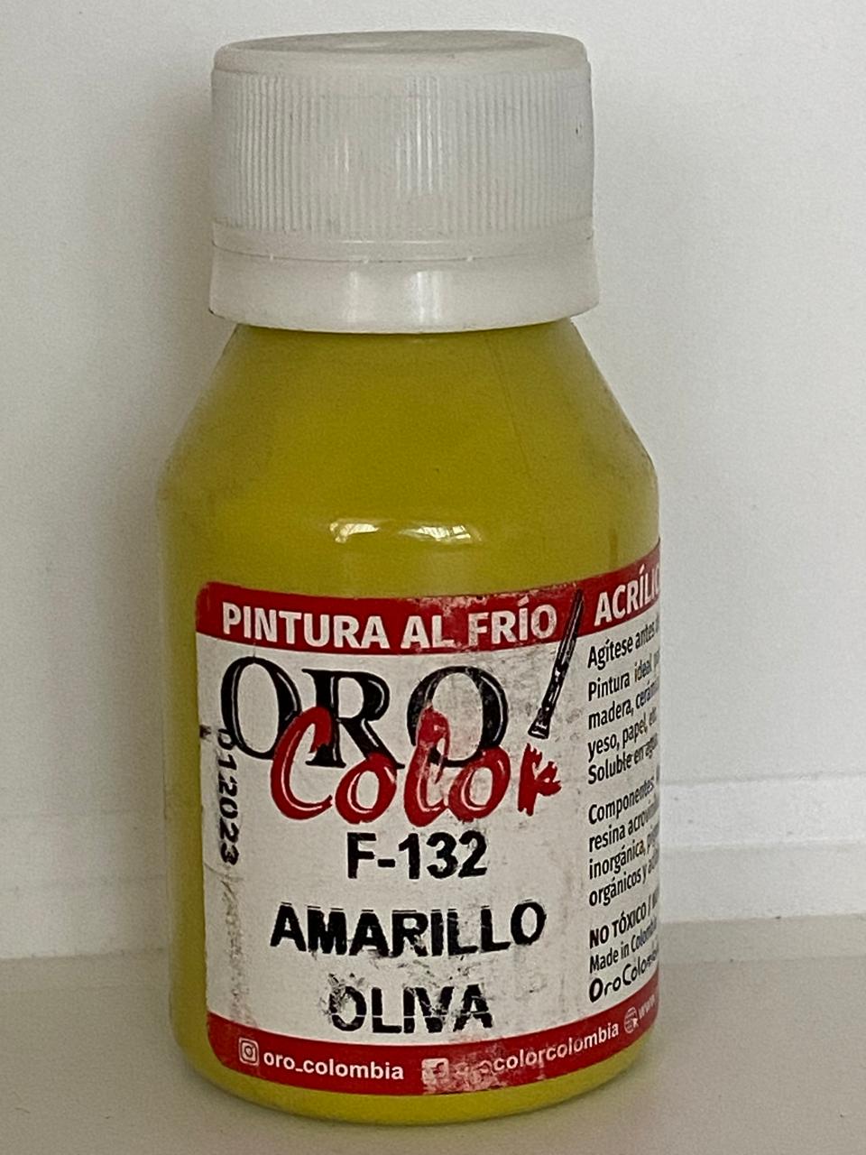 PINTURA ACRÍLICA ORO COLOR 60 CC 132 AMARILLO OLIVA