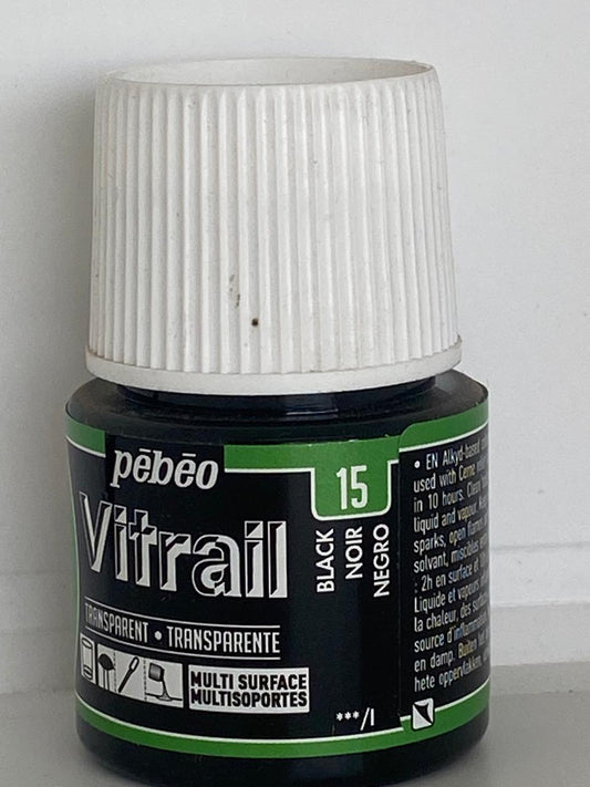 PINTURA VITRAL PEBEO 47ML 15 NEGRO