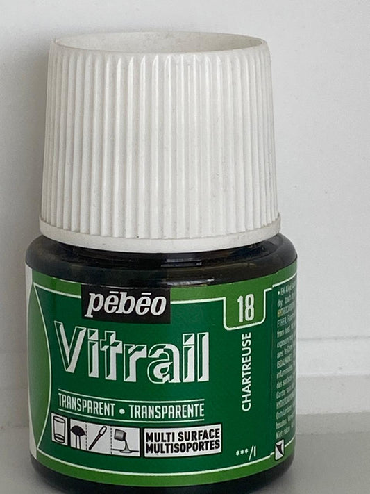 PINTURA VITRAL PEBEO 47ML 18 CHARTROUSE