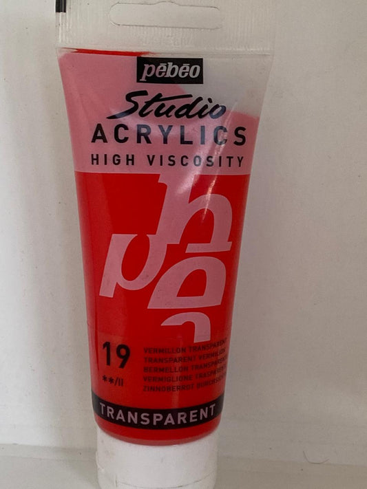 PINTURA ACRILICA PROFESIONAL 100 ML 19_BERMELLON TRANSPARENTE