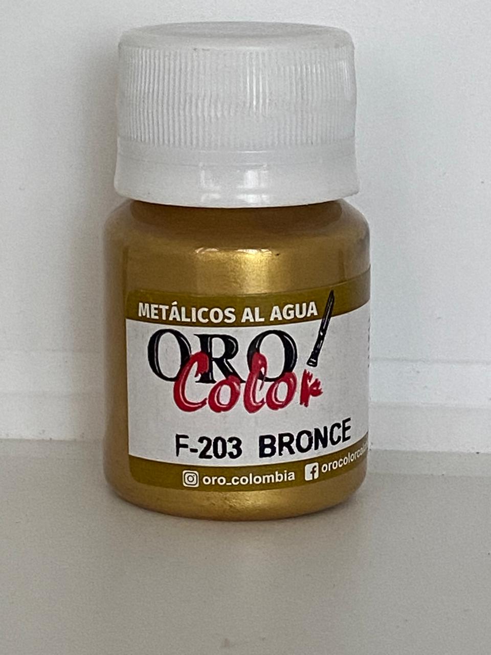 PINTURA METALICA AL AGUA ORO COLOR F203 BRONCE