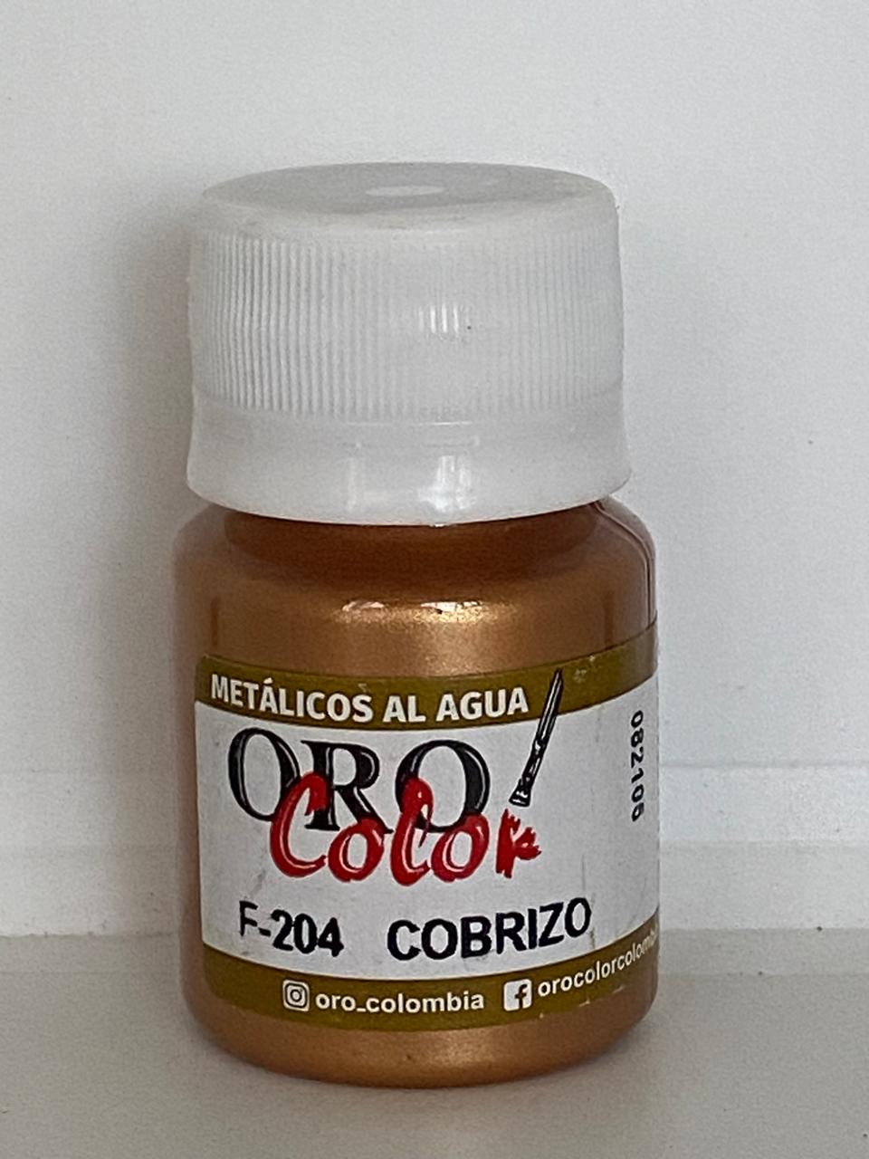 PINTURA METALICA AL AGUA ORO COLOR F204  COBRIZO