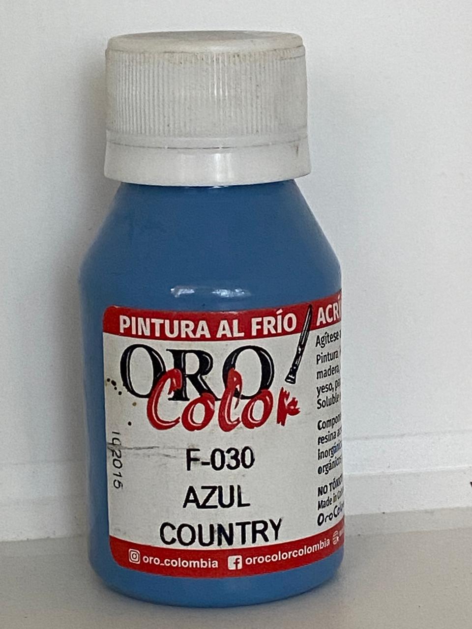 PINTURA ACRÍLICA ORO COLOR 60 CC 30 AZUL COUNTRY