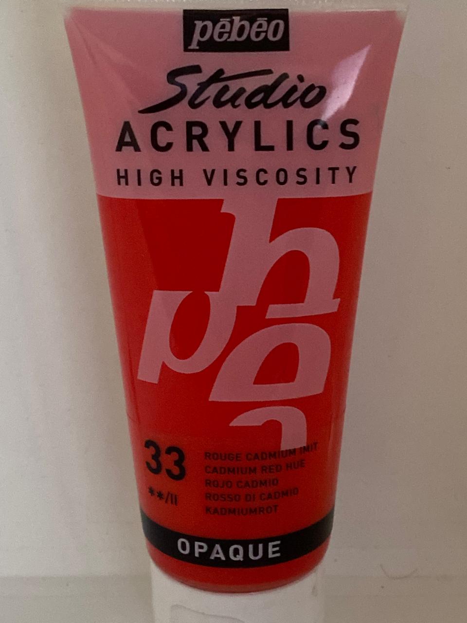 PINTURA ACRILICA PROFESIONAL 100 ML 33_ROJO CADMIO