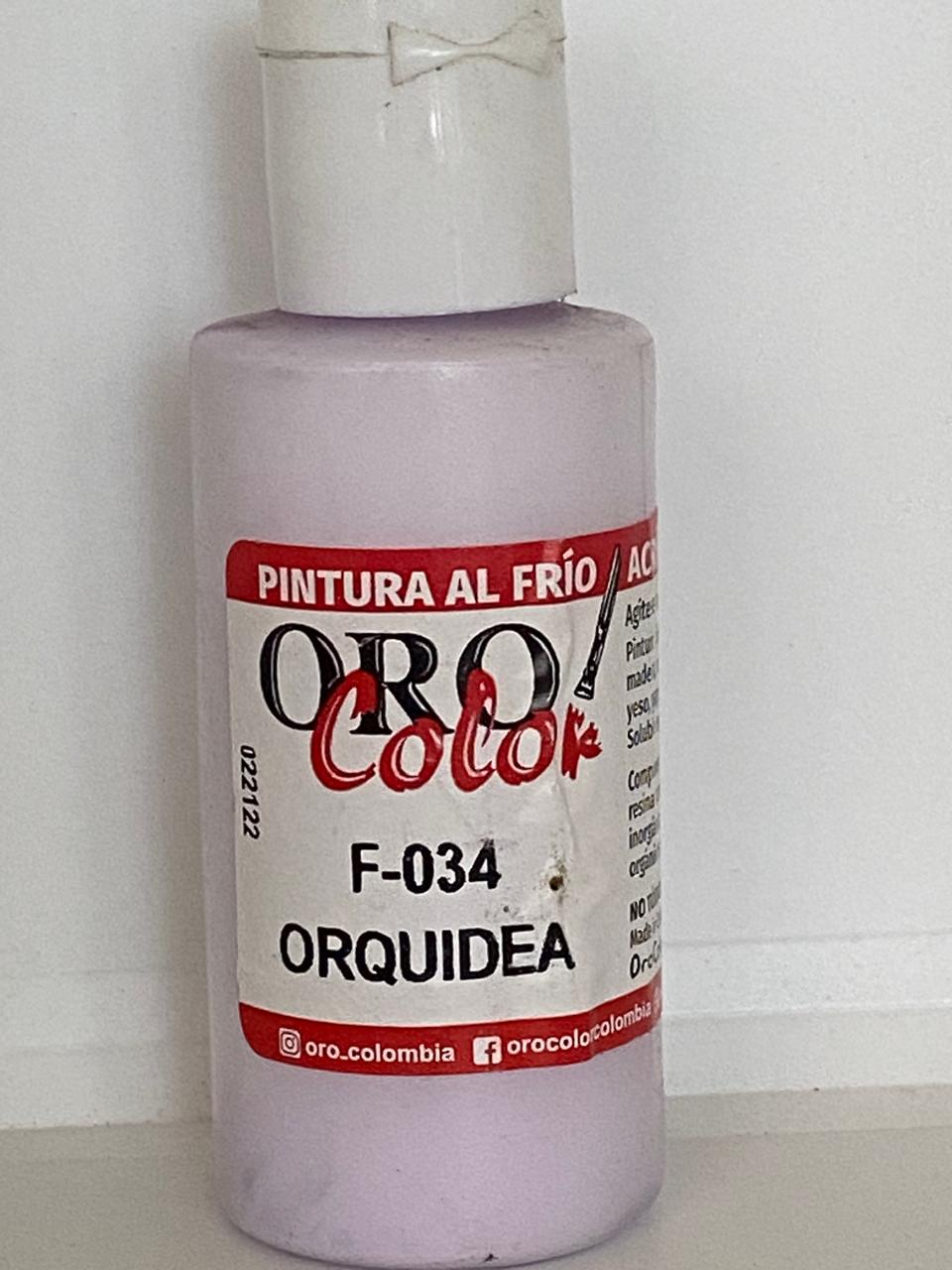 PINTURA ACRÍLICA ORO COLOR 60 CC 34 ORQUIDEA