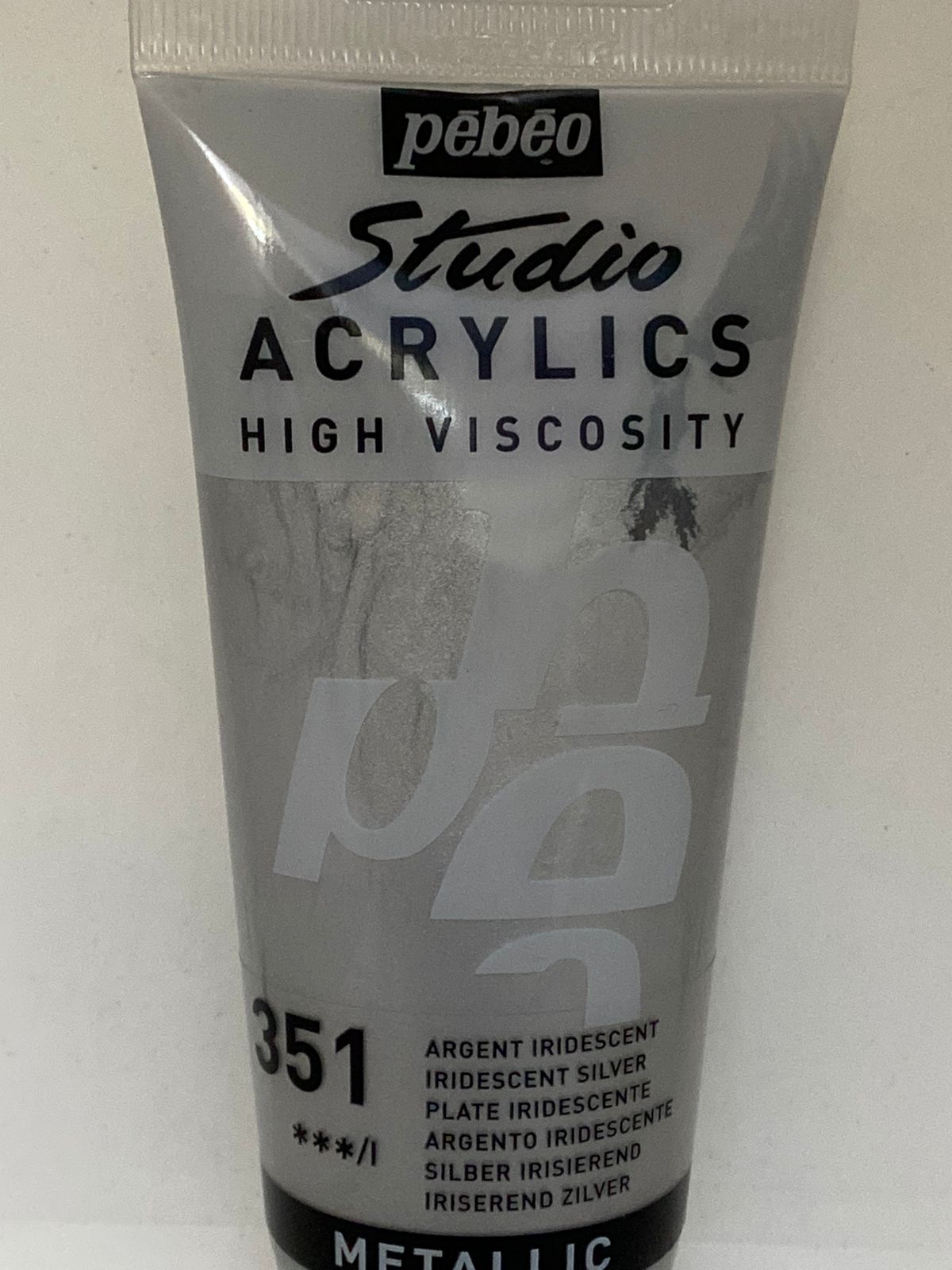 PINTURA ACRILICA PROFESIONAL 100 ML 351_PLATA IRIDISCENTE