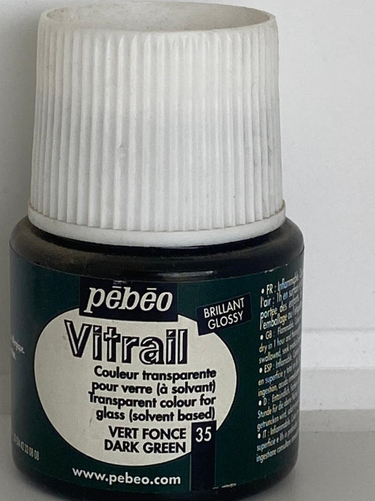 PINTURA VITRAL PEBEO 47ML 35 VERDE OBSCURO