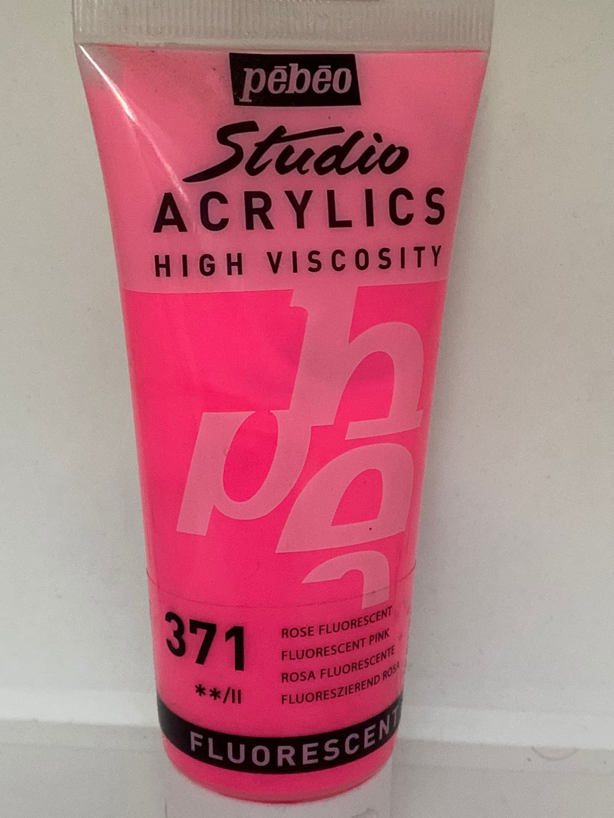 PINTURA ACRILICA PROF.100 ML 371_ROSA FLUORESCENTE