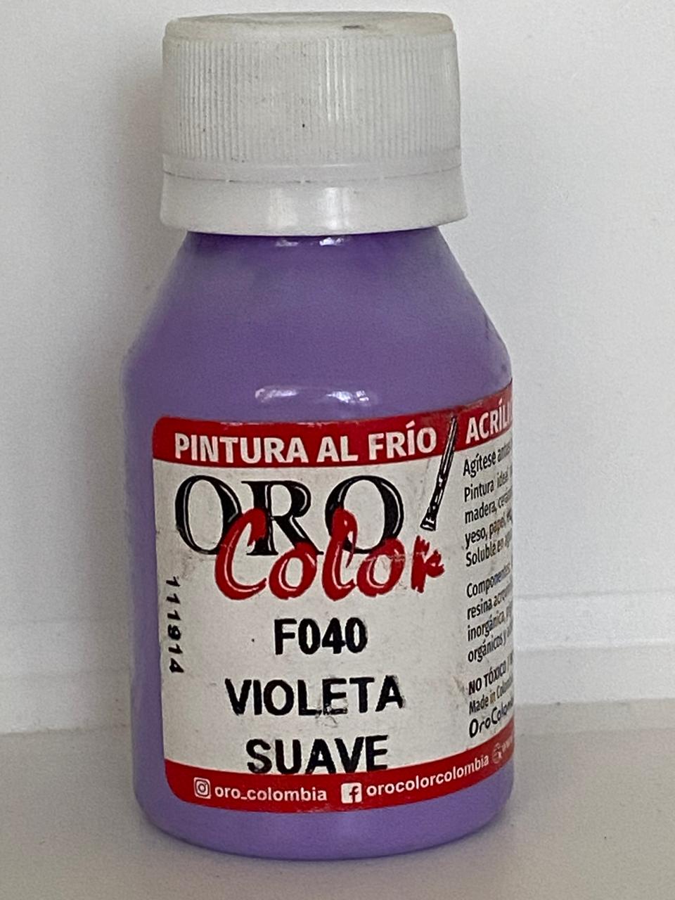 PINTURA ACRÍLICA ORO COLOR 60 CC 40 VIOLETA SUAVE