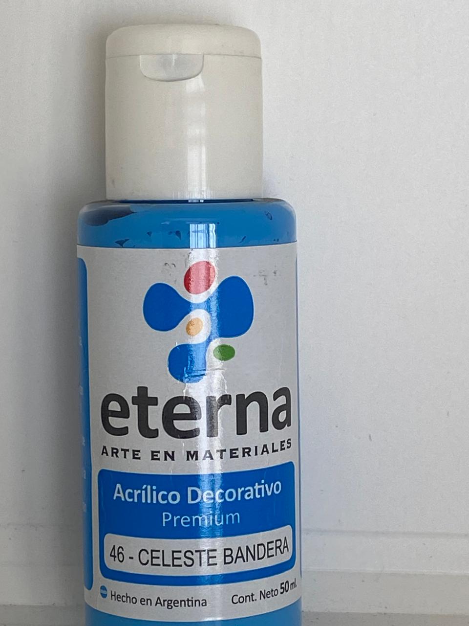 PINTURA ACRÍLICA DECORATIVA ETERNA 50ML 46 CELESTE BANDERA