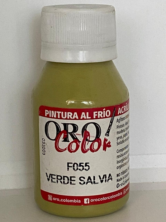 PINTURA ACRÍLICA ORO COLOR 60 CC 55 VERDE SALVIA