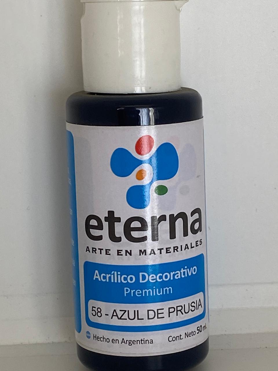 PINTURA ACRÍLICA DECORATIVA ETERNA 50ML 58 AZUL DE PRUSIA