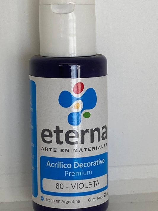 PINTURA ACRÍLICA DECORATIVA ETERNA 50ML 60 VIOLETA