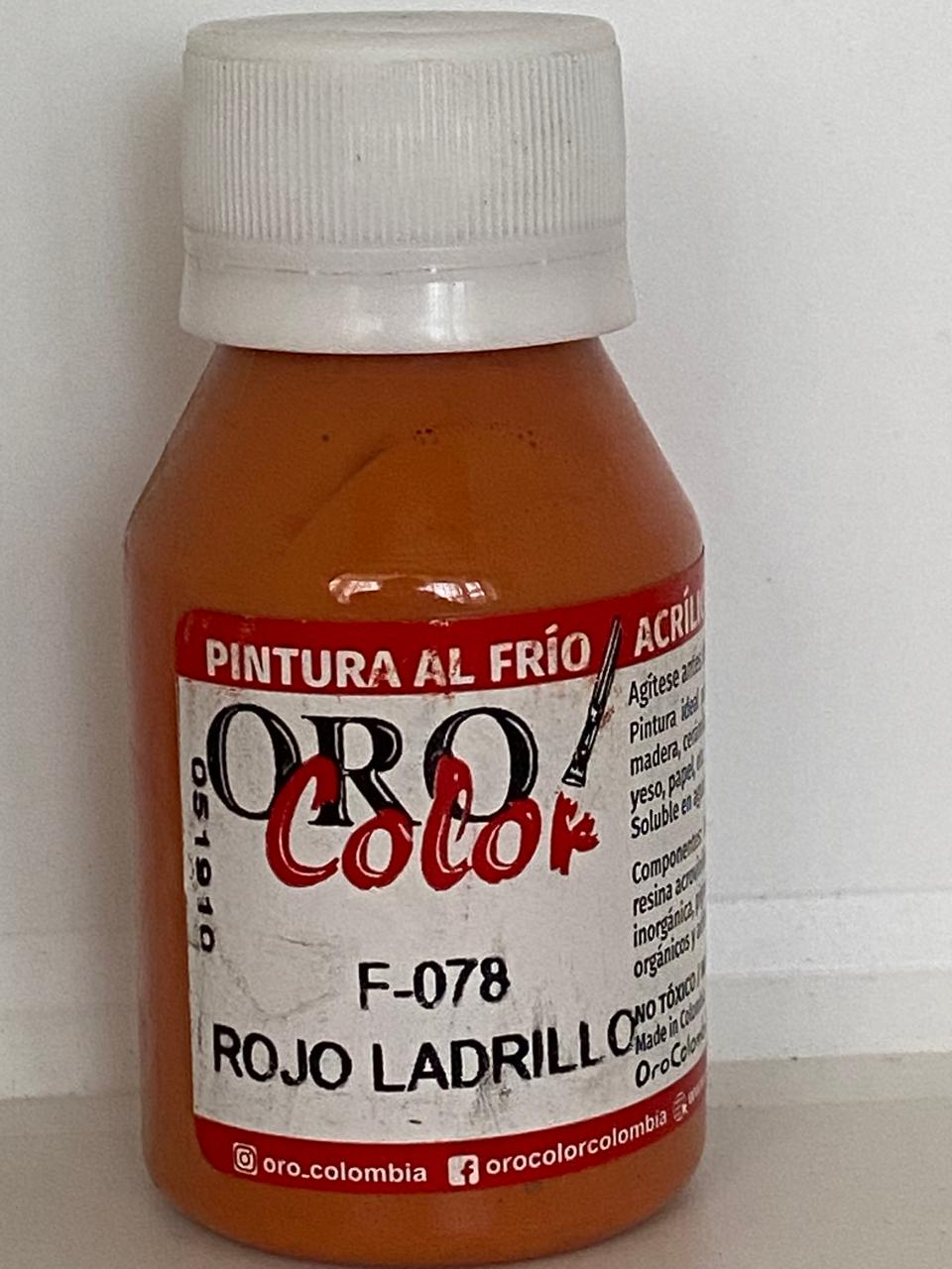 PINTURA ACRÍLICA ORO COLOR 60 CC 78 ROJO LADRILLO