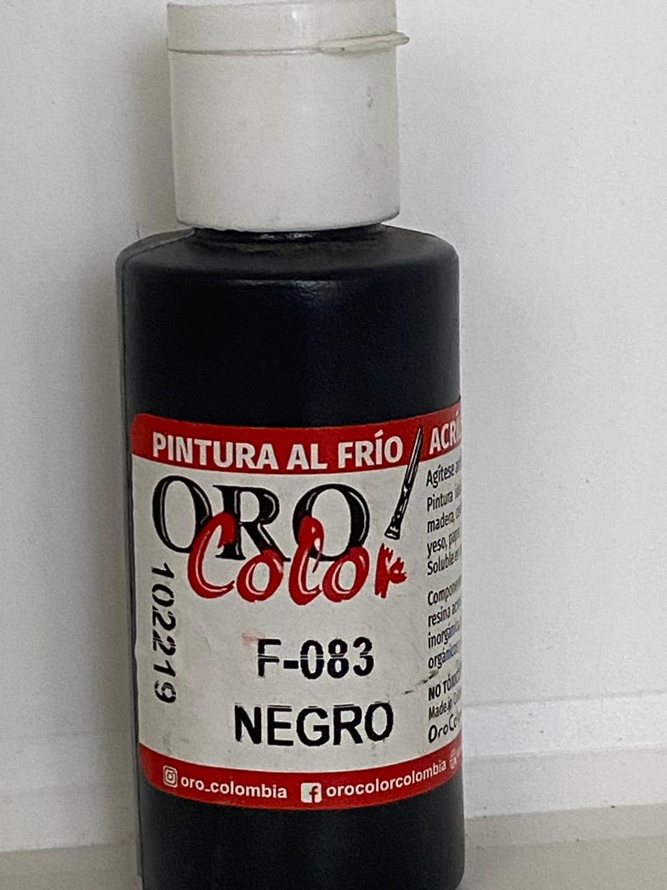 PINTURA ACRÍLICA ORO COLOR 60 CC 83 NEGRO