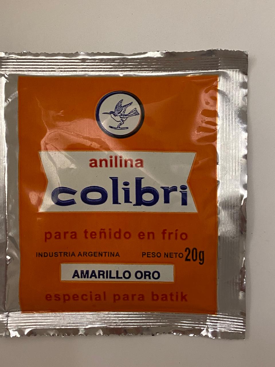 ANILINA TEÑIDO ROPA FRIO O CALOR AMARILLO ORO