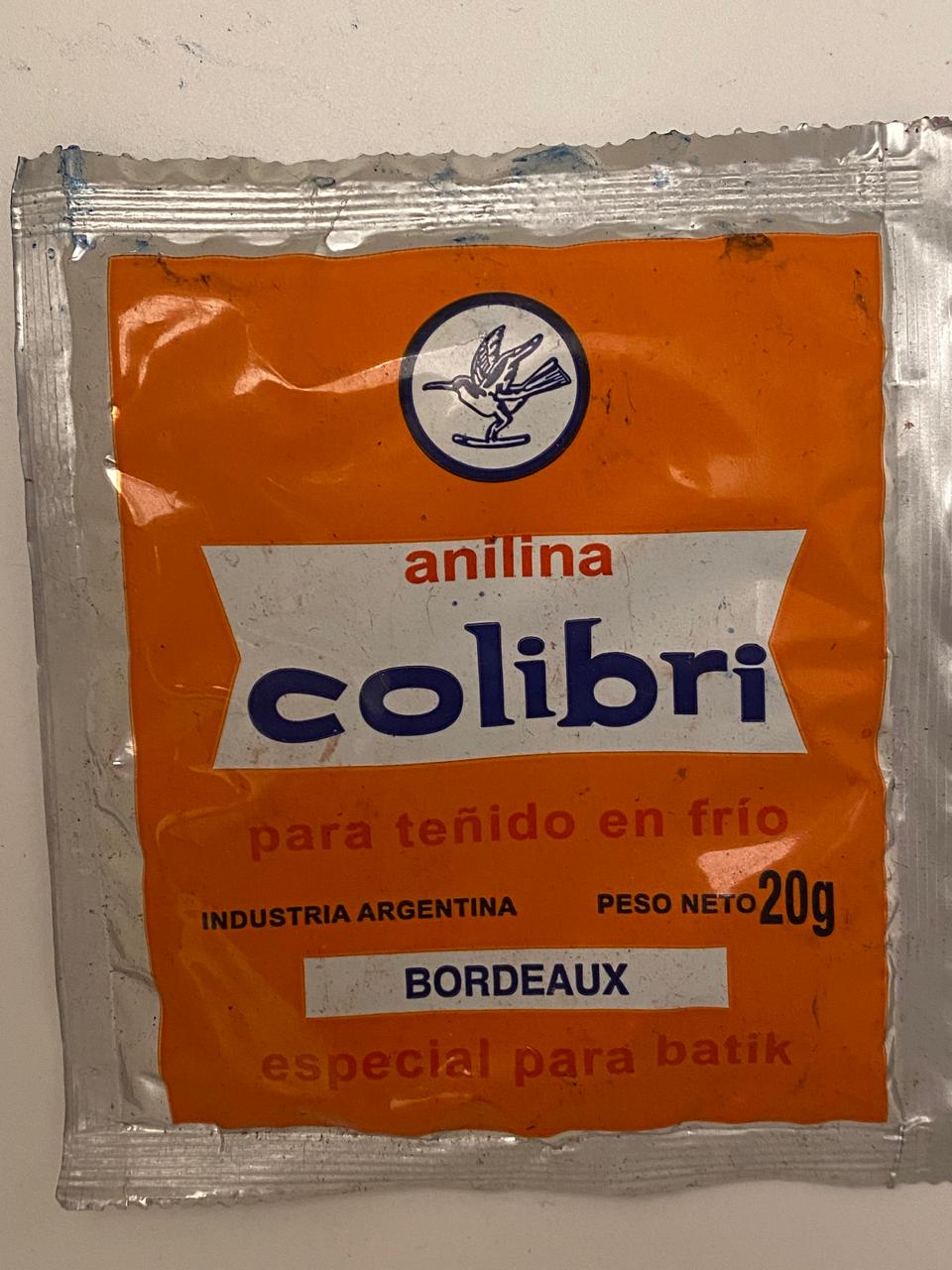 ANILINA TEÑIDO ROPA FRIO O CALOR BORDEAUX