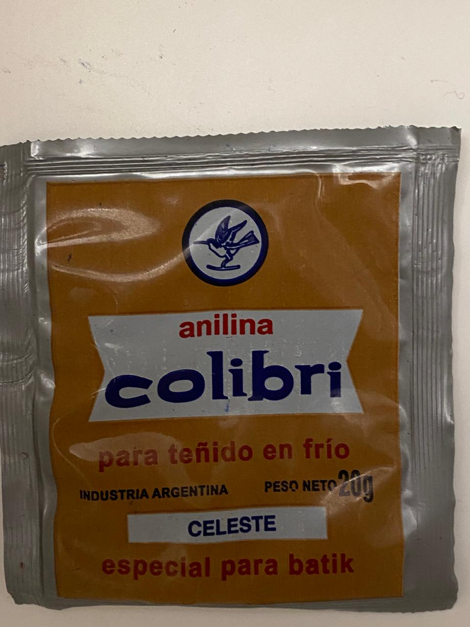 ANILINA TEÑIDO ROPA FRIO O CALOR  CELESTE