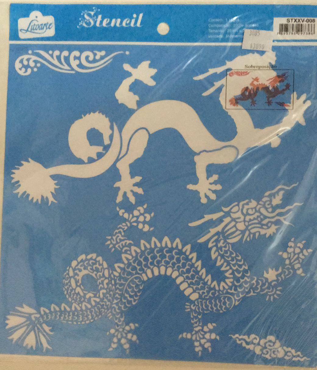 STENCIL LITOARTE 25 x 25 DRAGONES