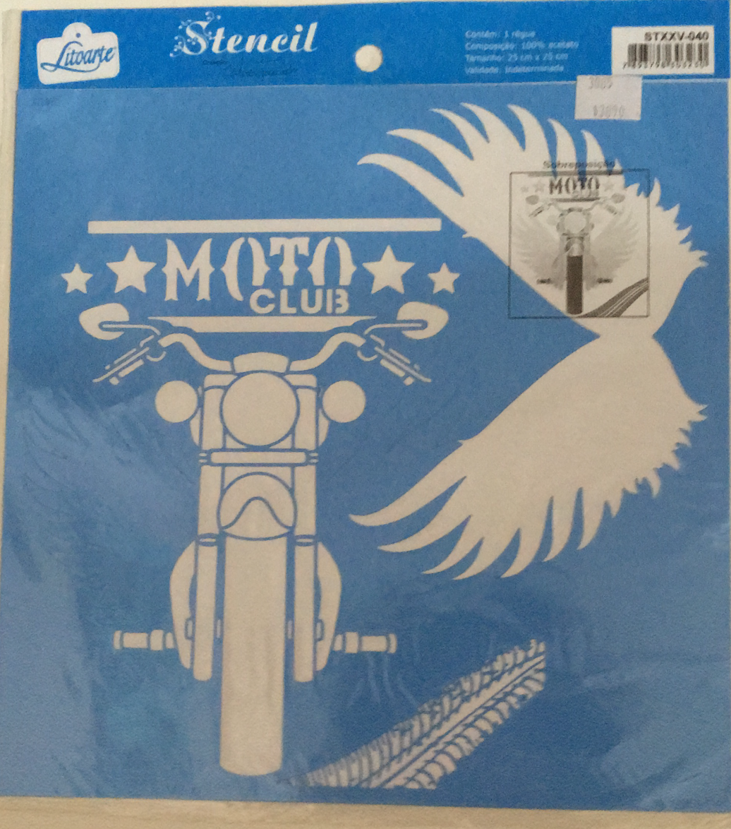 STENCIL LITOARTE 25 x 25 CLUB MOTOS