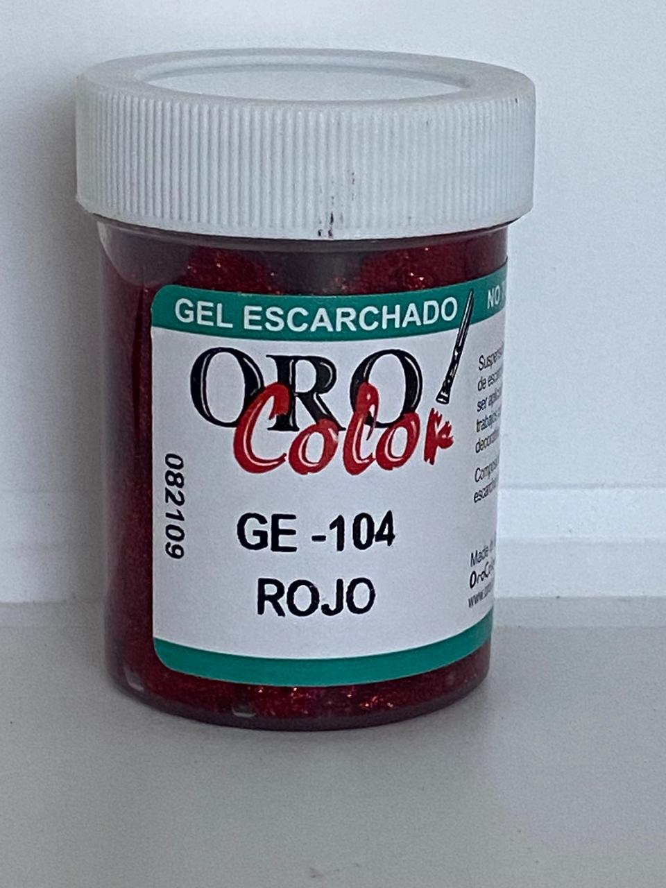 GEL ESCARCHADO ORO COLOR 60 ML GE 104 ROJO