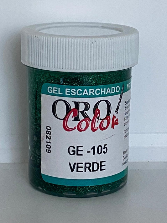 GEL ESCARCHADO ORO COLOR 60 ML GE 105 VERDE