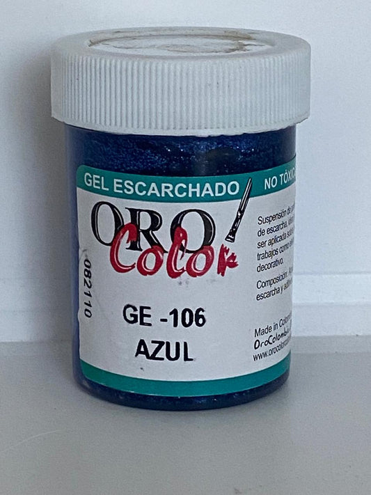 GEL ESCARCHADO ORO COLOR 60 ML GE 106 AZUL