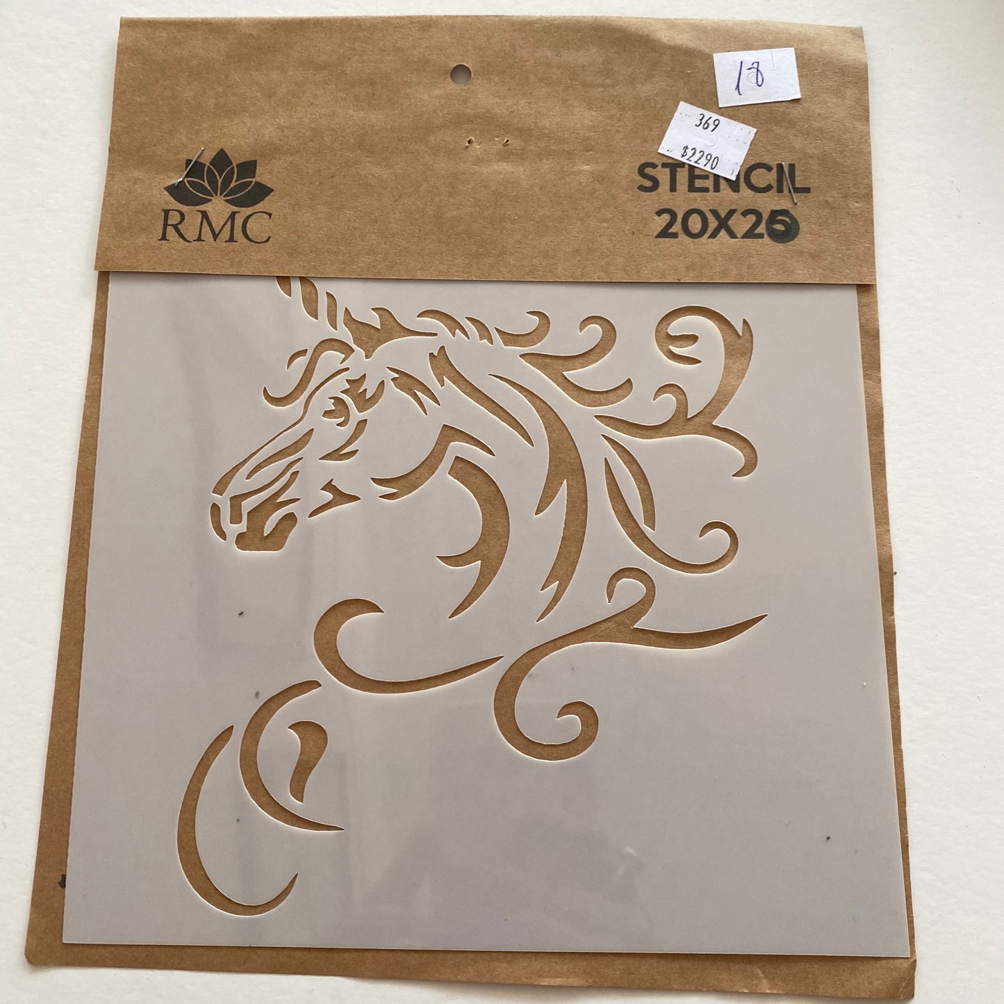 STENCIL 20X20 UNICORNIO