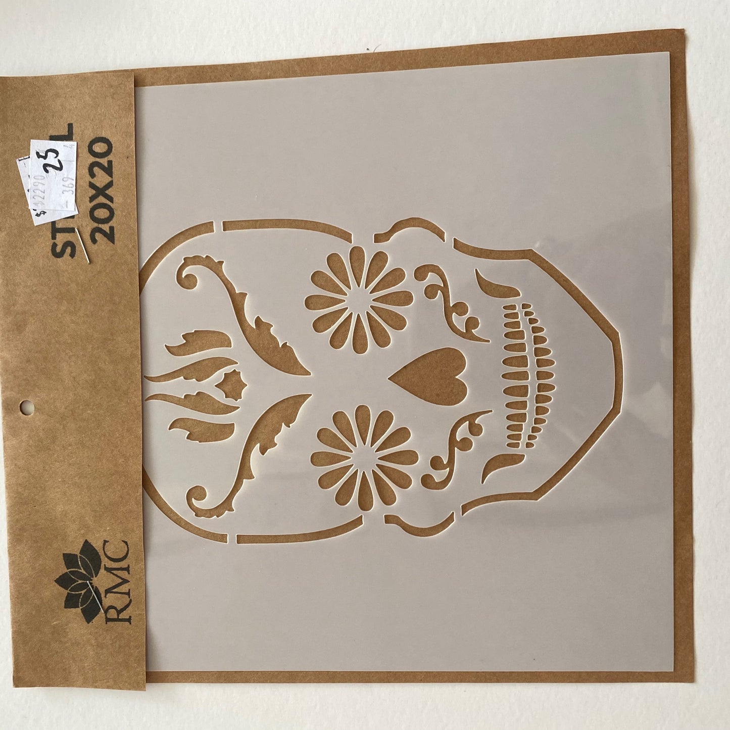 STENCIL 20X20 CALAVERA CALACA MEXICANO