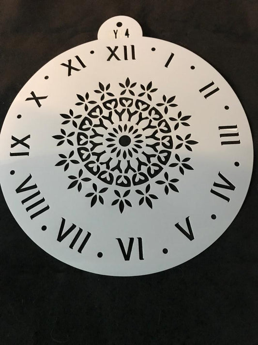 STENCIL 30 Centímetros  RELOJ ARGENTINO ROMANO  FLORES