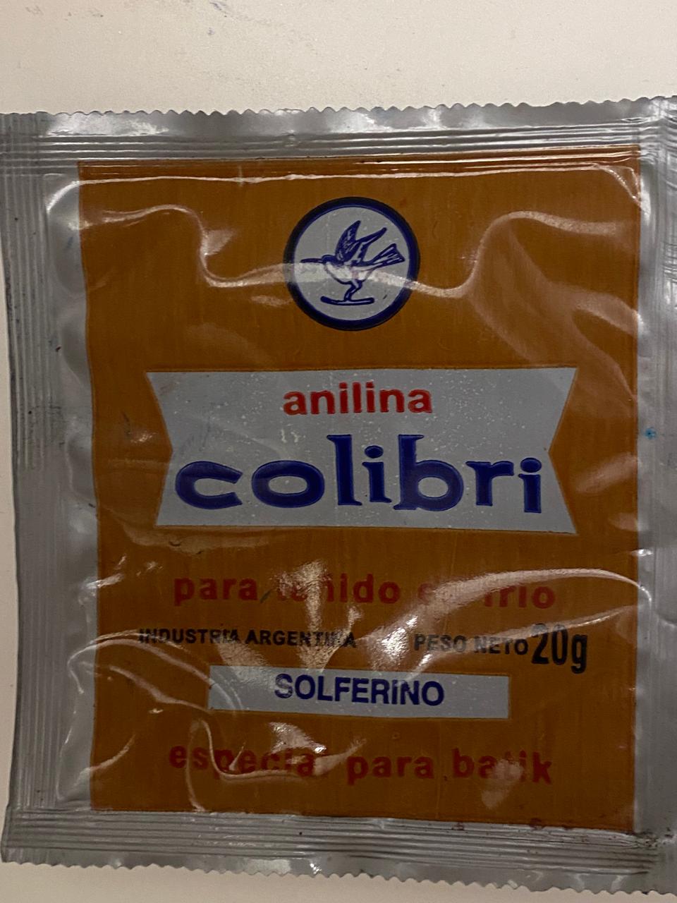 ANILINA TEÑIDO ROPA FRIO O CALOR SOLFERINO