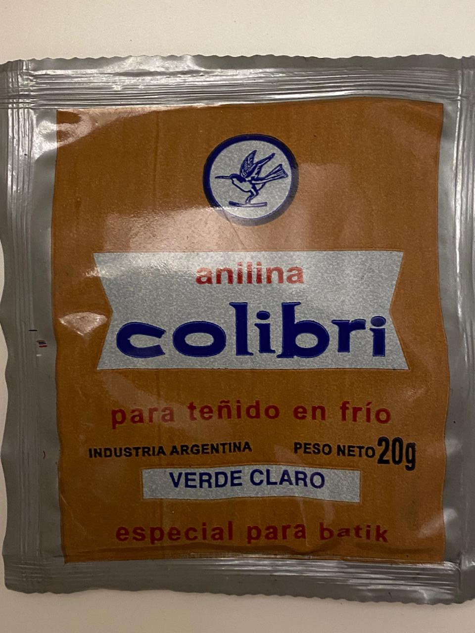 ANILINA TEÑIDO ROPA FRIO O CALOR VERDE CLARO