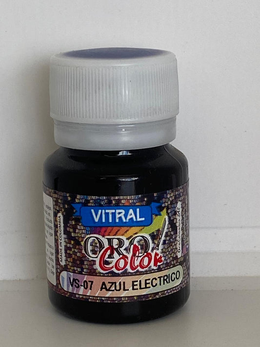 PINTURA VITRAL ORO COLOR 30 ML VS07 AZUL ELECTRICO