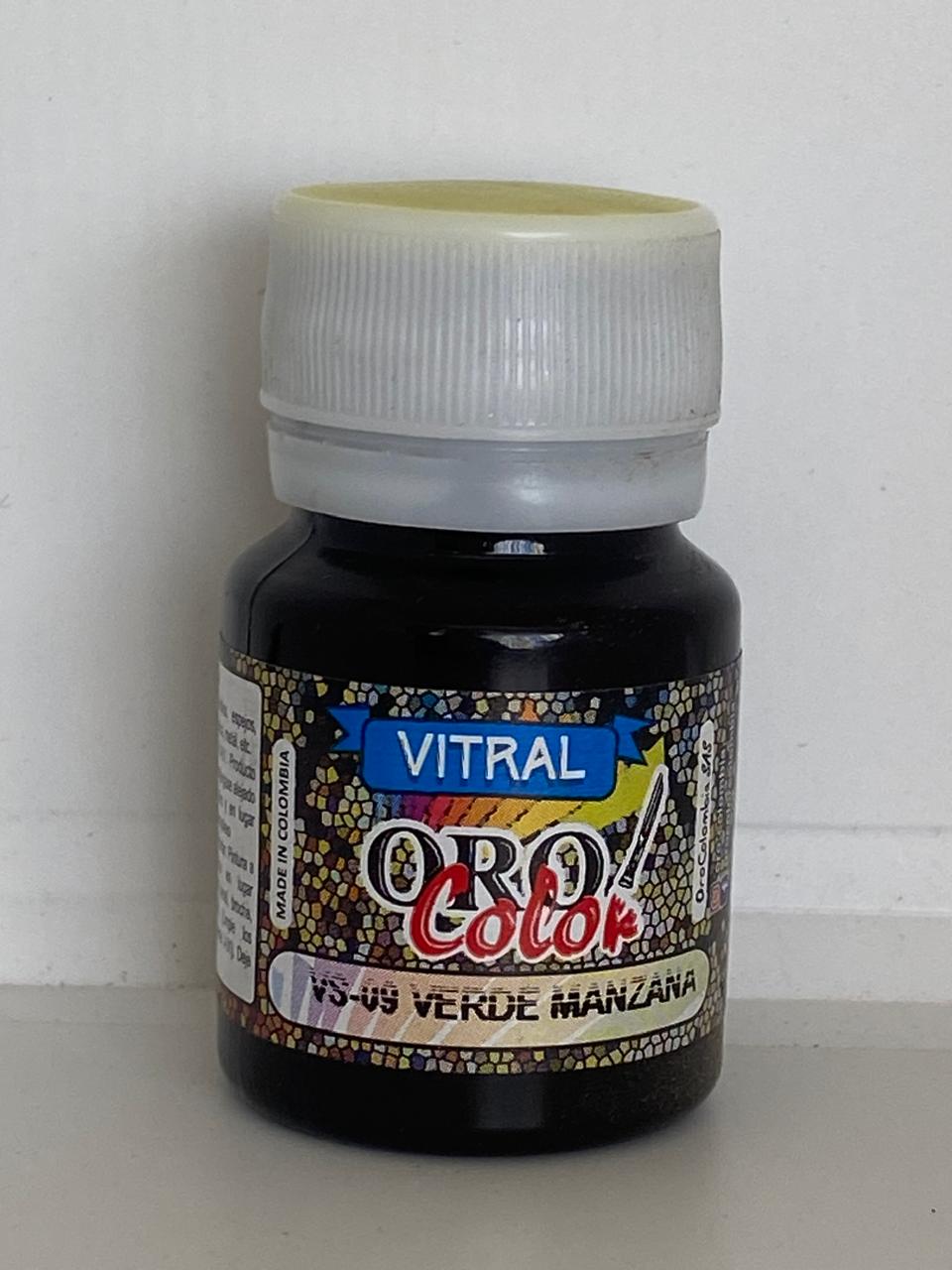 PINTURA VITRAL ORO COLOR 30 ML VS09 VERDE MANZANA