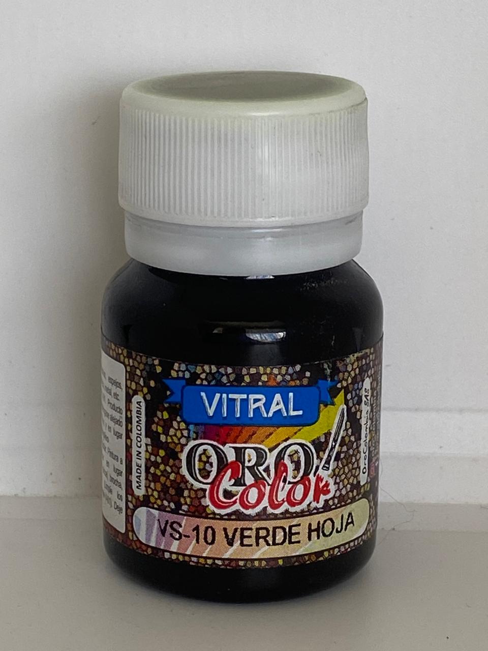 PINTURA VITRAL ORO COLOR 30 ML VS10 VERDE HOJA