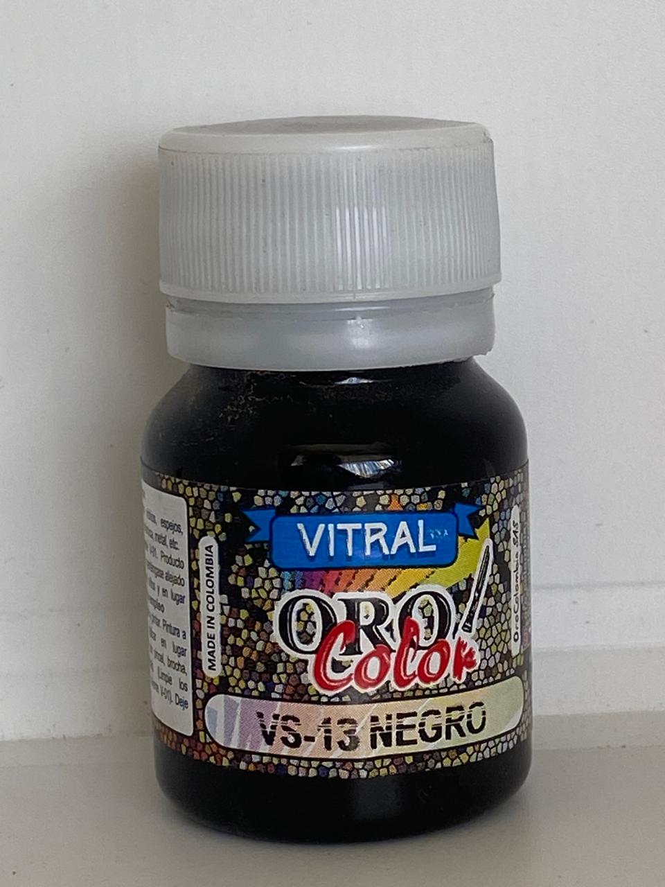 PINTURA VITRAL ORO COLOR 30 ML VS13 NEGRO