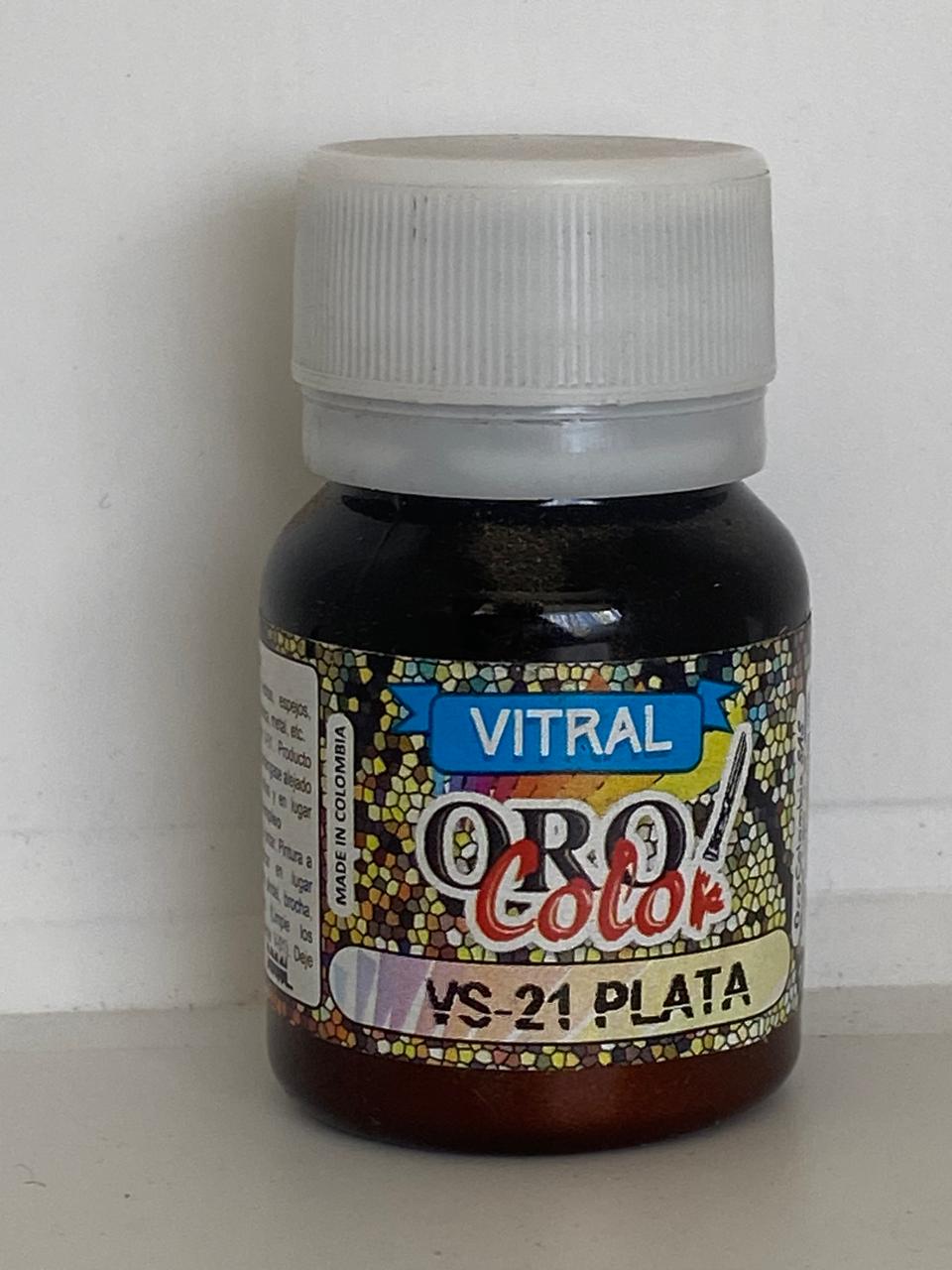 PINTURA VITRAL ORO COLOR 30 ML VS21 PLATA