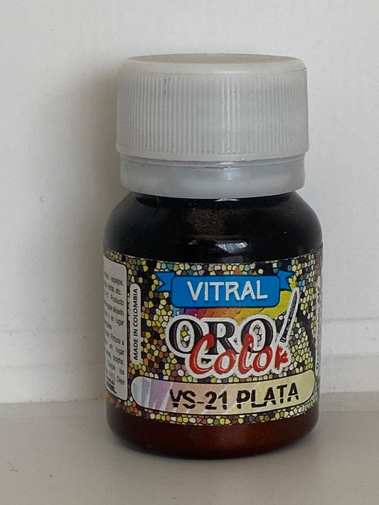 PINTURA VITRAL ORO COLOR 30 ML VS21 PLATA