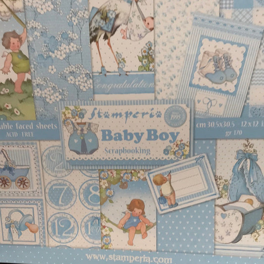 ÁLBUM STAMPERIA  DOBLES PARA SCRAPBOOK colección BABY BOY