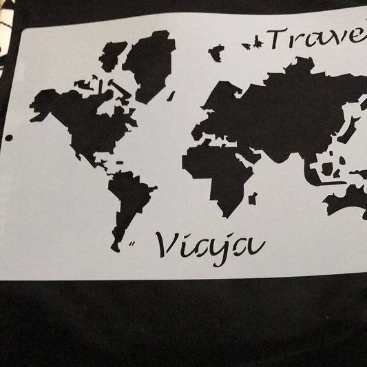 STENCIL 30 X 40 TRAVEL MAPAS MILARTES