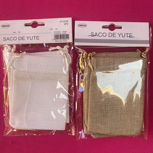 BOLSA DE ARPILLERA CHICA/SACO YUTE-4 UNIDADES