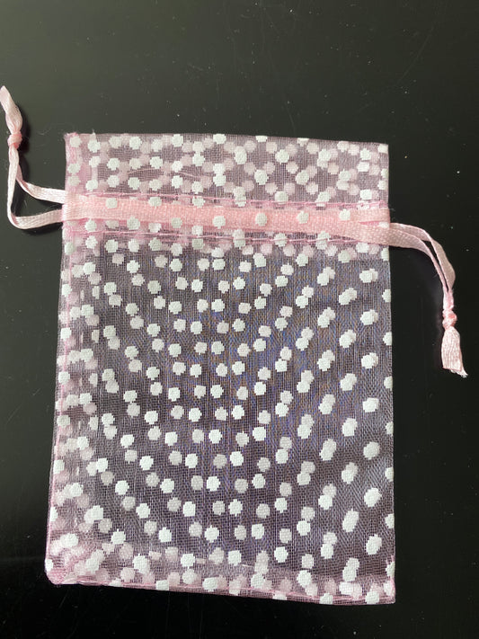 BOLSA DE ORGANZA ESTAMPADAS CHICAS 7.5x10 ROSADO